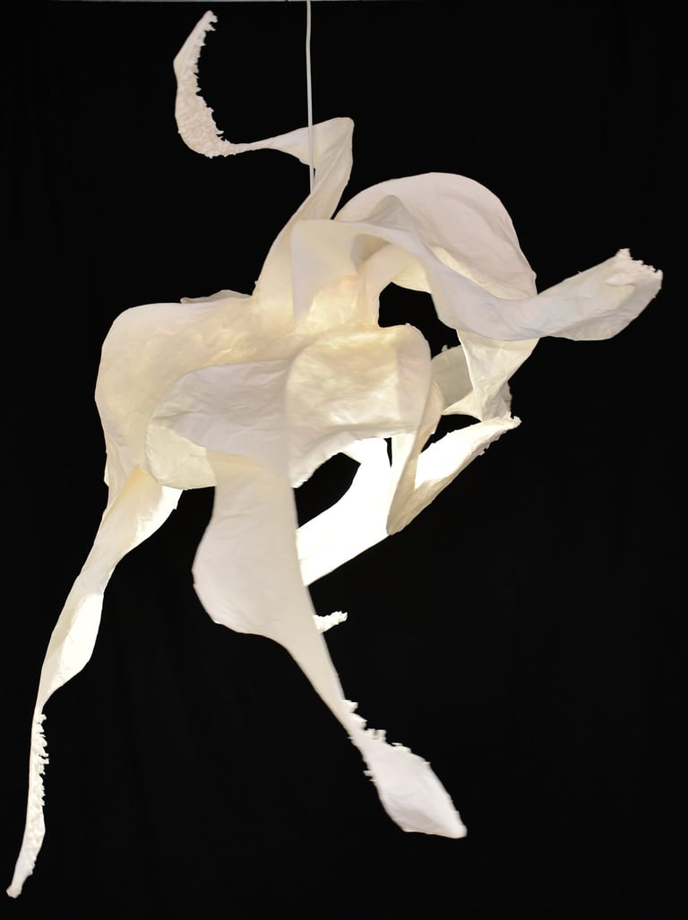 paper octopus Sète sculpture pendant light