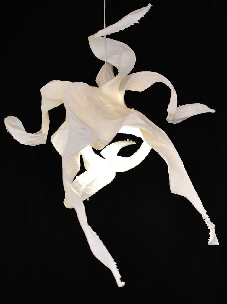 paper octopus Sète sculpture pendant light