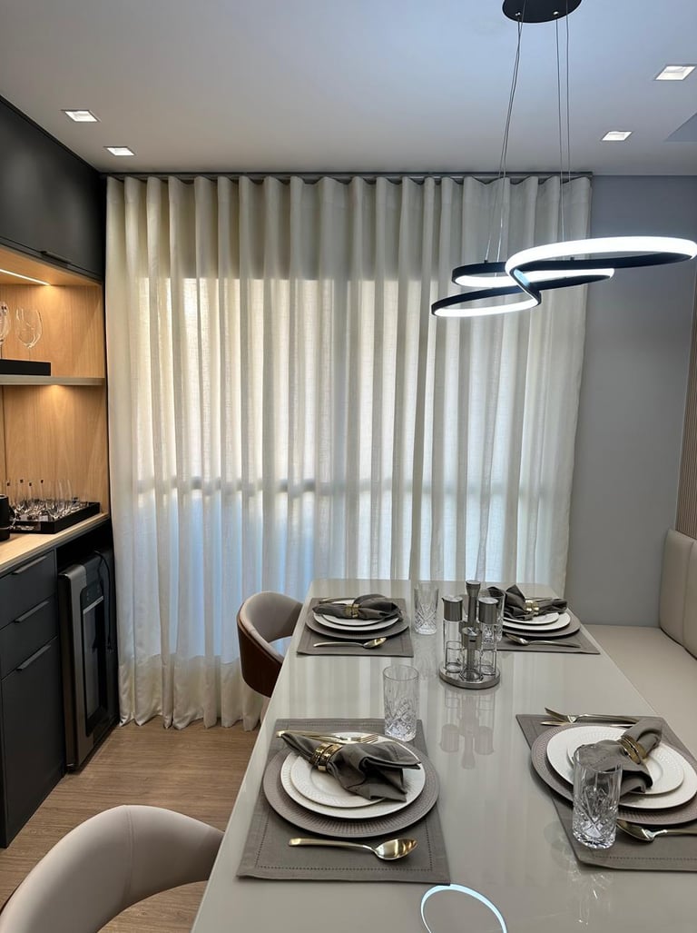 a table setting with a table setting for four