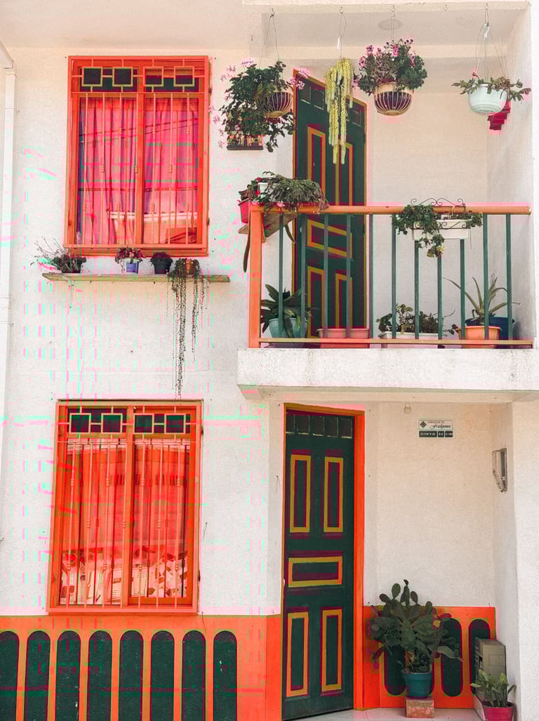 Colorful facade in UNESCO town Salento