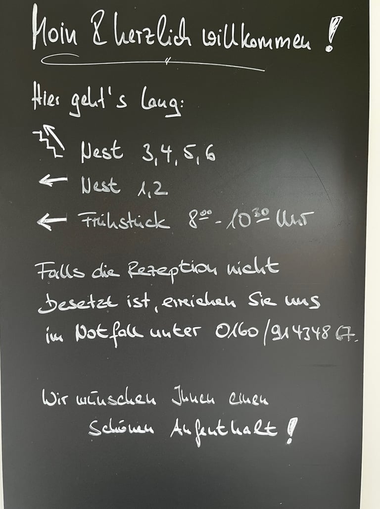 Hotel DunenNest - Wegweiser zu den Zimmer