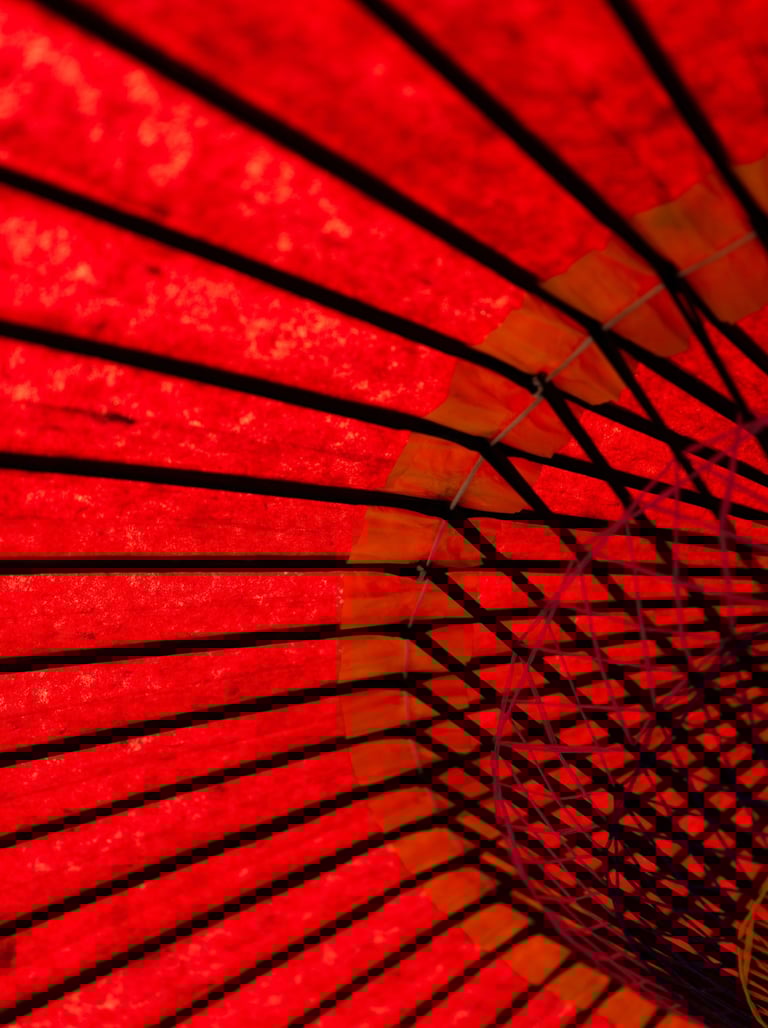 red Japanese umbrella