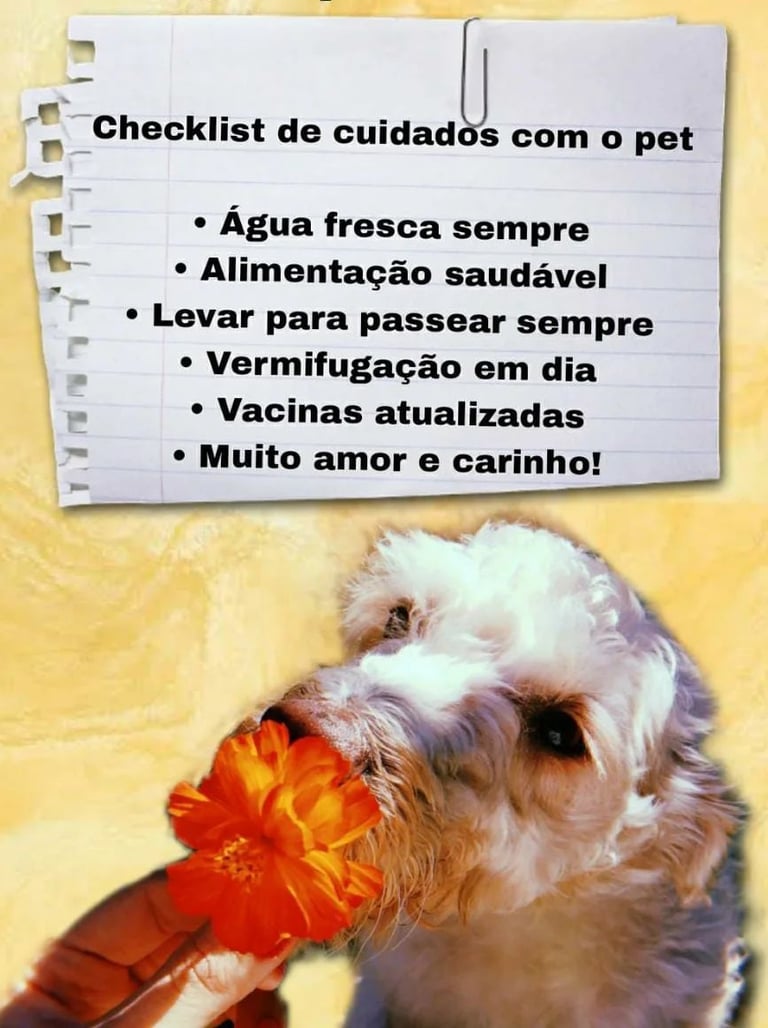 a dog is chewing on a paper with a notepad attached to it