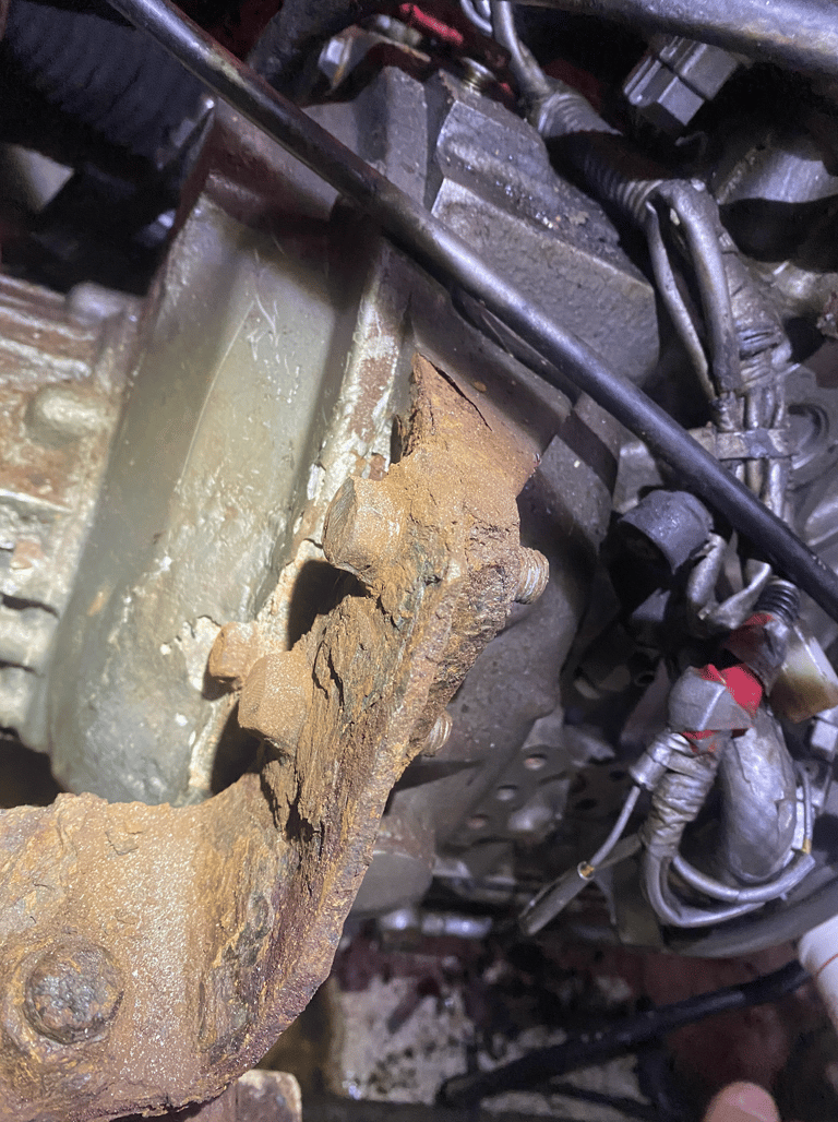 rusty motor mount replacement boat
