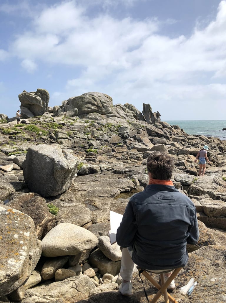 Photographie de ERIC DURANT artiste en action. 