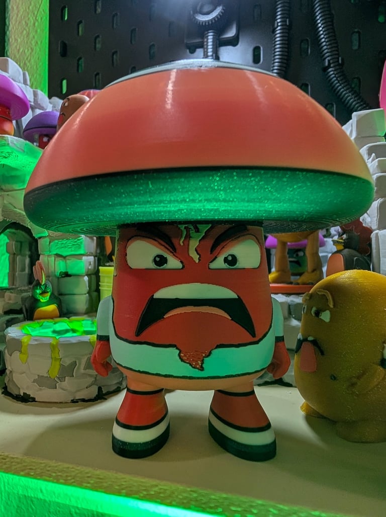 A Shrooman that has dressed up as a glam rock star, reason unknown.