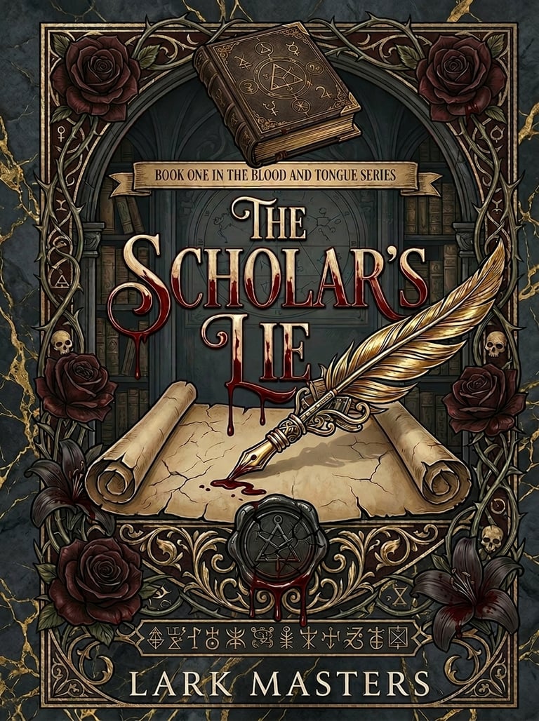 The Scholar's Lie by Lark Masters — Book 1 of the Blood and Tongue romantasy series