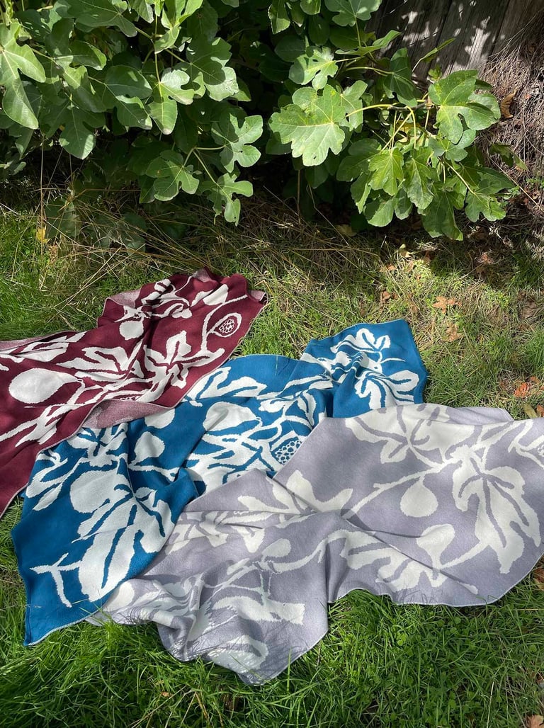 a variety of blankets