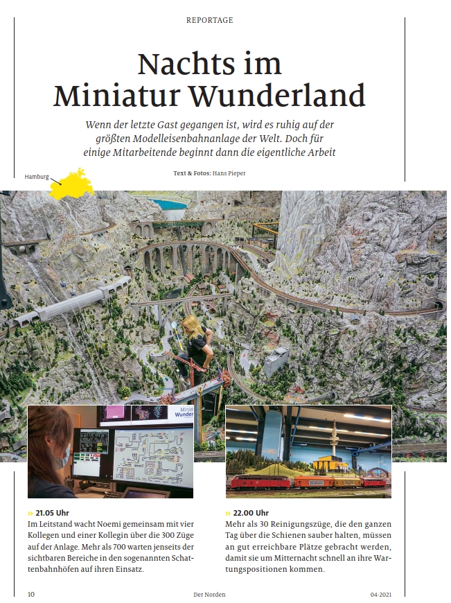 Ein Bild vom Titelbild des ADAC Motorwelt-Artikels "Nachts im Miniaturwunderland"