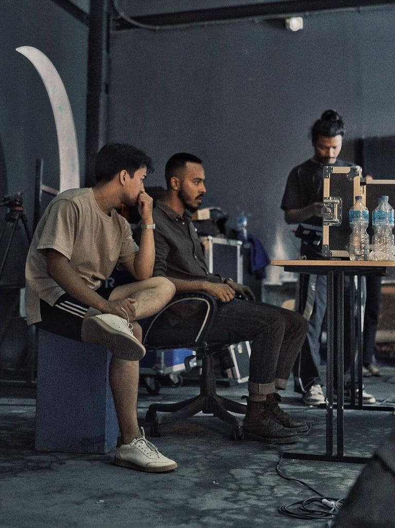 a music director working on a music session