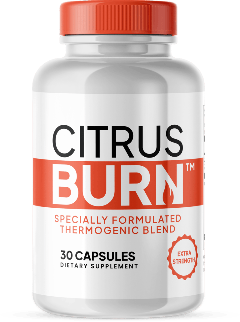 Citrus Burn thermogenic fat burner supplement bottle containing 30 extra strength capsules.