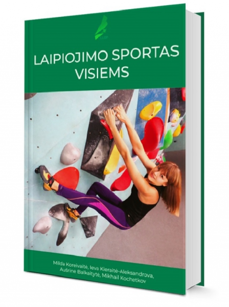 a book with a woman climbing