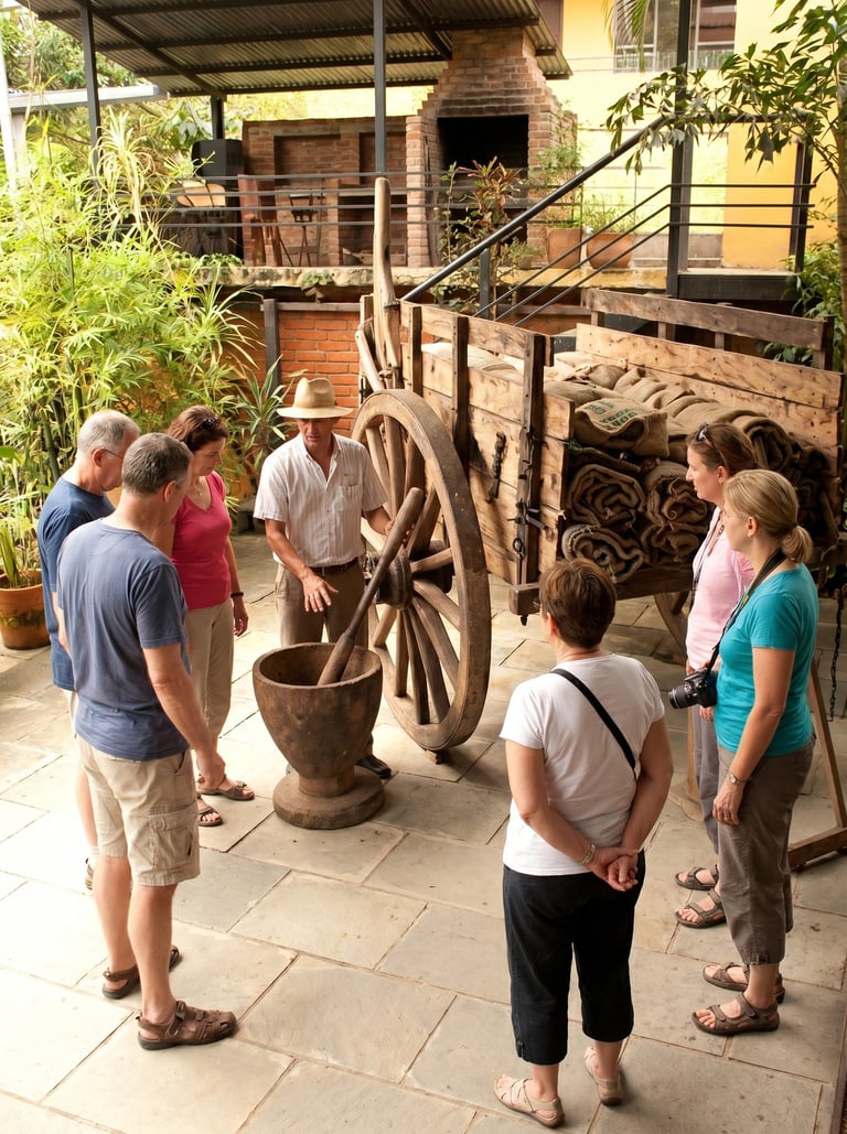 Explicacion en visita al museo del cafe tal apan en coatepec veracruz