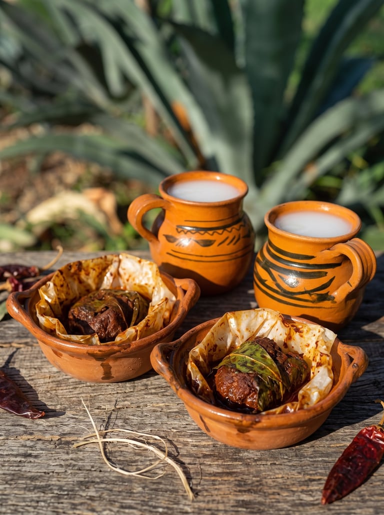 Mixiotes y pulque en Huamantla Tlaxcala