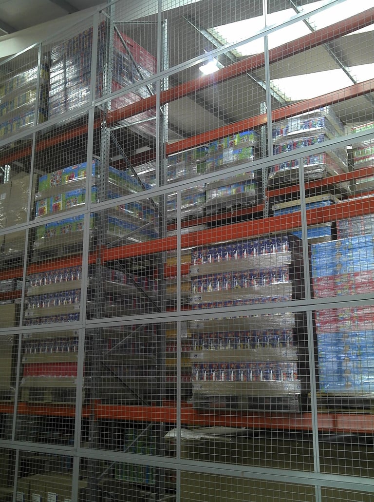 Anti-Collapse Mesh on Pallet Racking