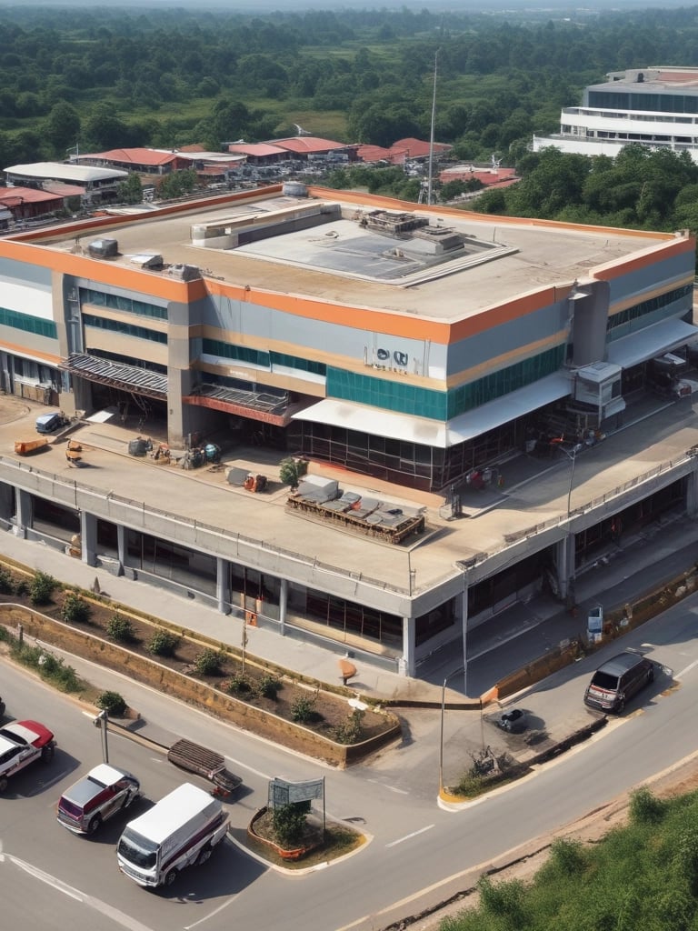 Kantor PT Kapuas Silika Mining Corp Group, Tampak depan Dipinggir Jalan Raya, Megah dan Besar