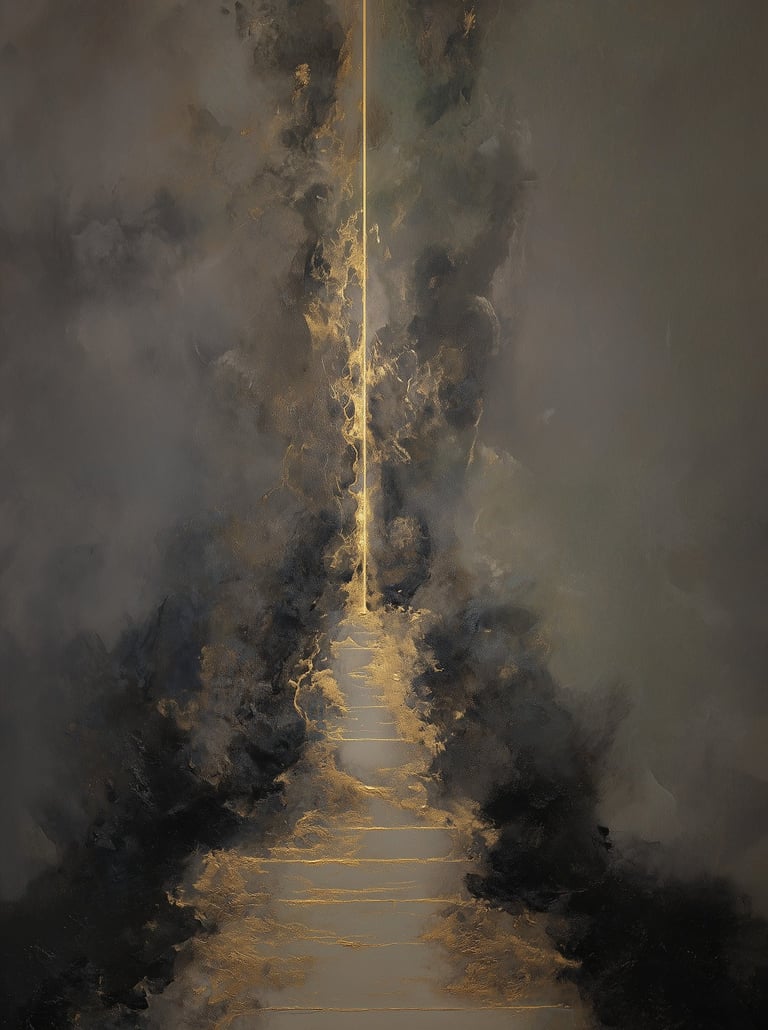 Leadership abstract wall art print, black and gold textured modern painting composition