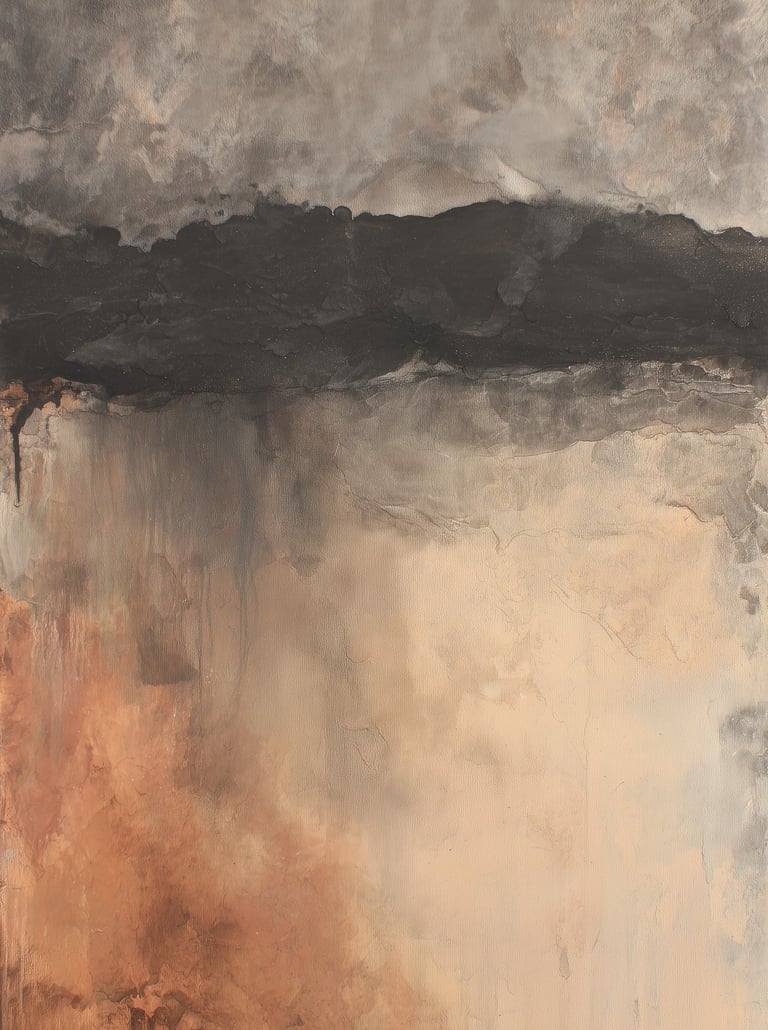 Patience abstract wall art print, earthy brown and beige textured modern painting