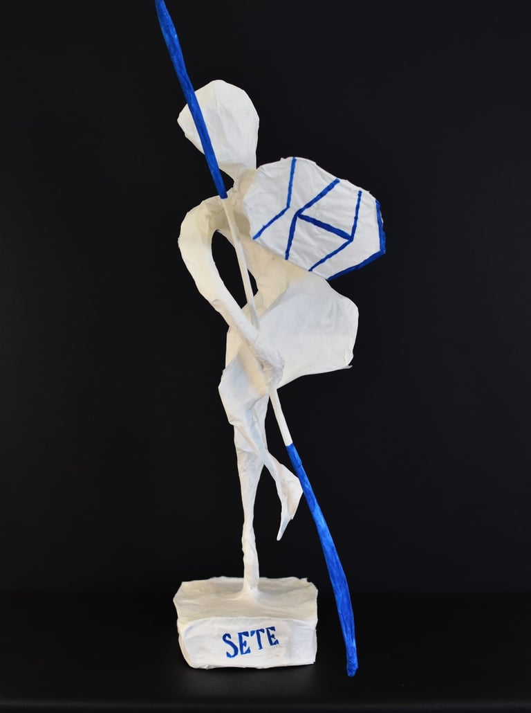 jouteur sculpture papier Sète France