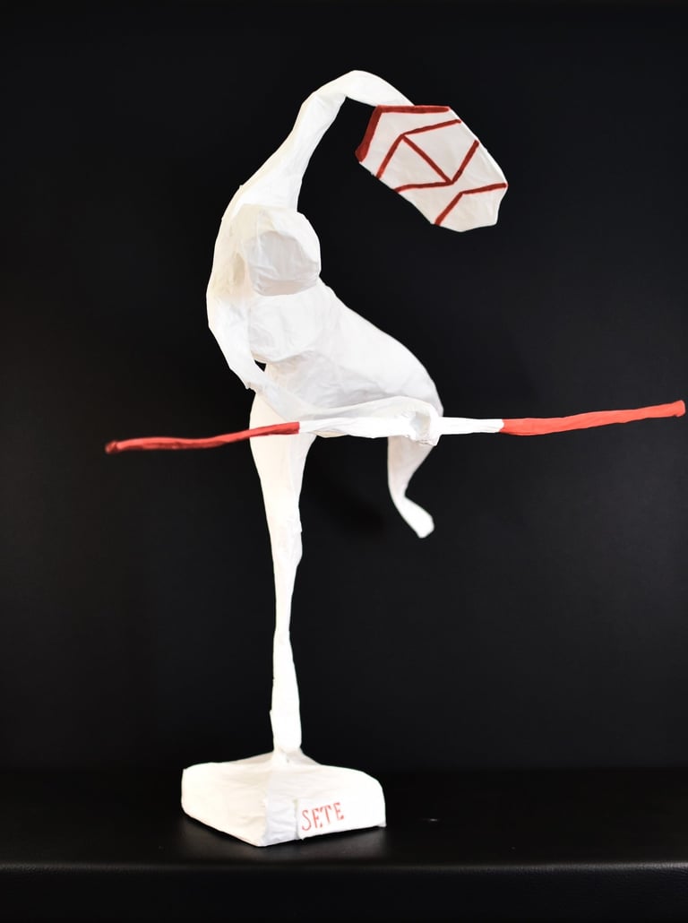 jouteur sculpture papier Sète France