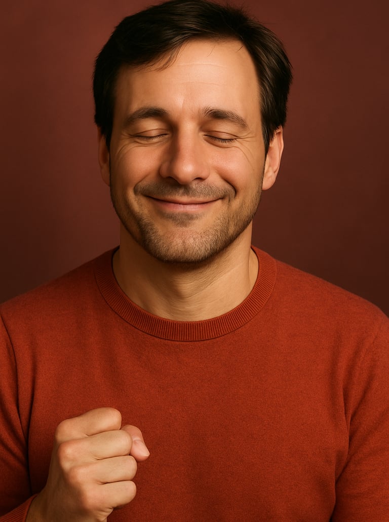 homme joyeux satisfait