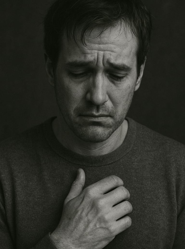 homme triste et vulnérable