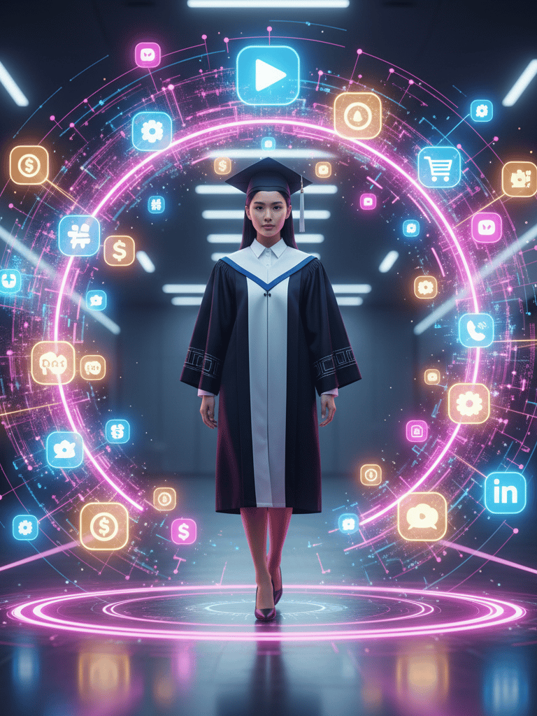 Best AI course graduates activating AI tools after Hermetix.AI graduation.