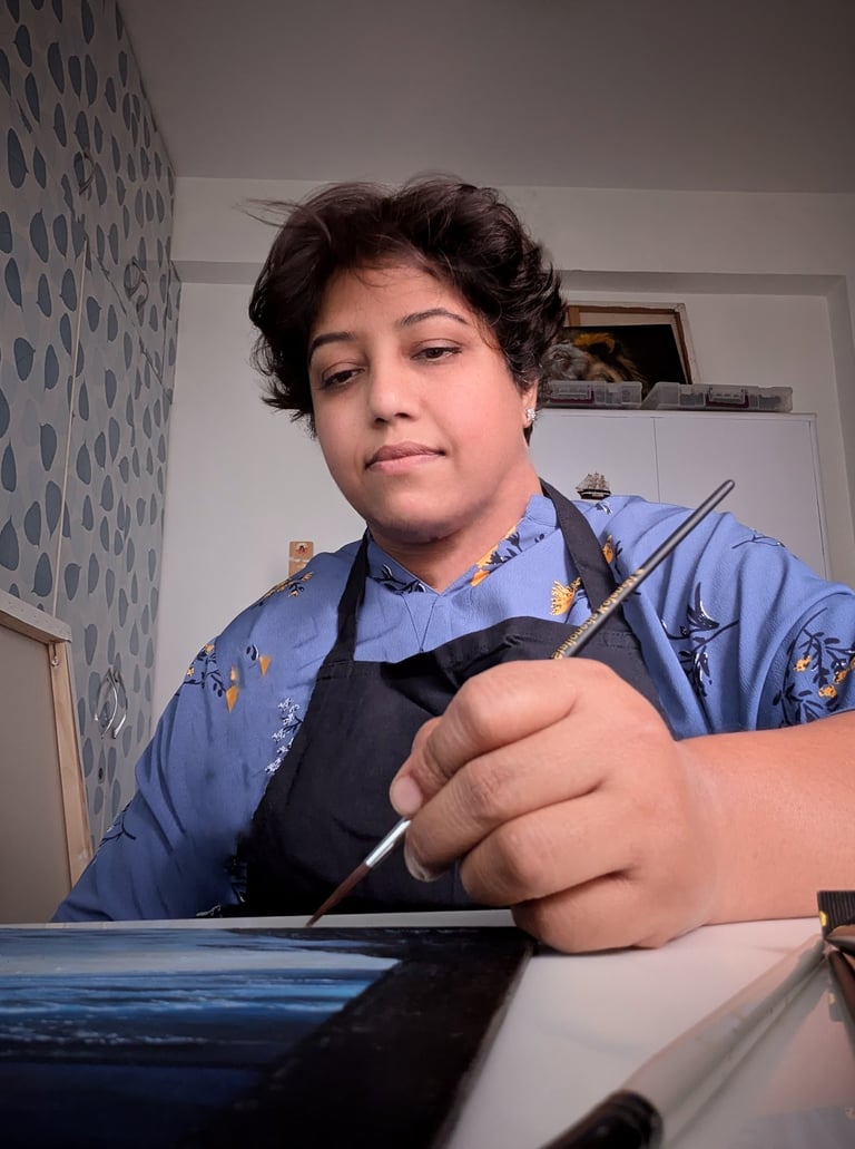Geeta Arya, Contemporary artist, painter of states and luminous sanctuaries