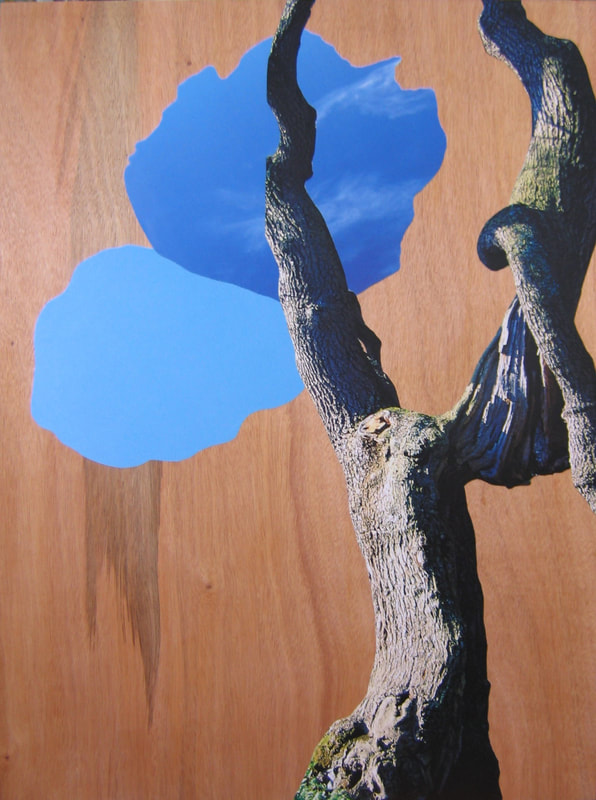 Collage du Papier et acrylique sur bois ©Maija Lyytinen