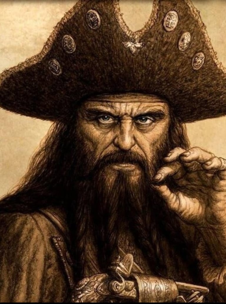 Edward "Blackbeard" Thatch Teach (1680-November 22nd, 1718)