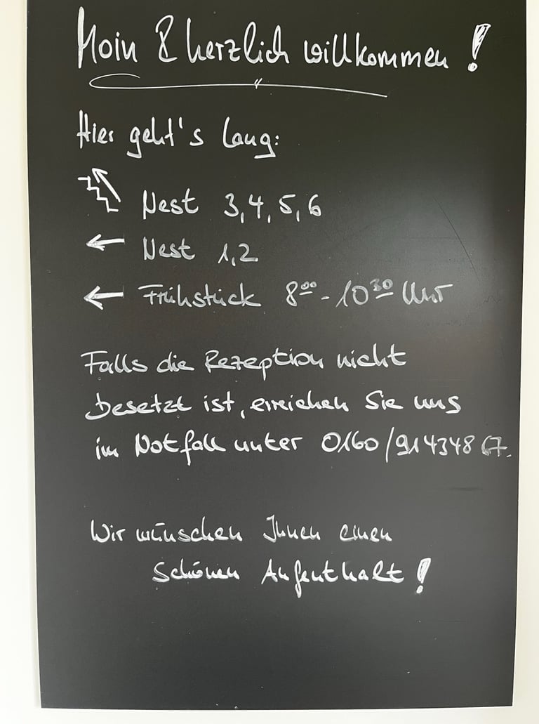 Hotel DunenNest - Wegweiser zu den Zimmer