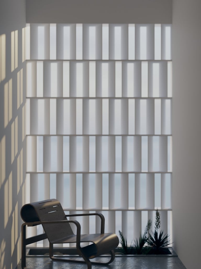 Textured feature wall with light shadows