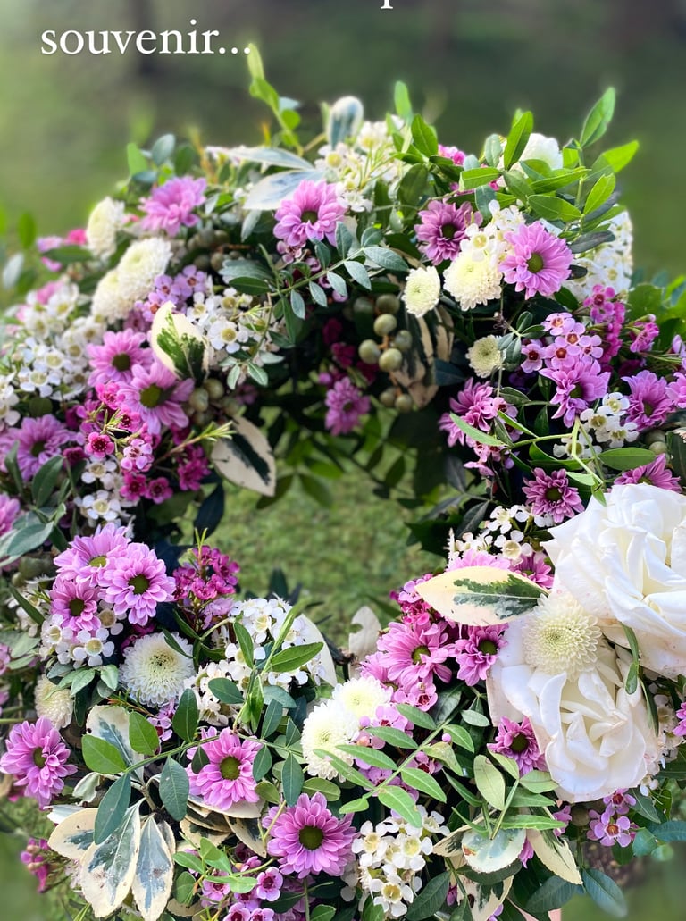 couronne de fleurs fraiches