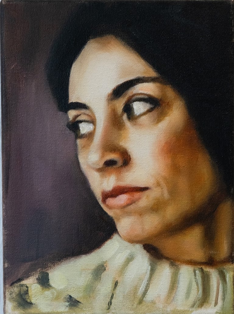 Óleo sobre tabla. Obra plástica de Maite Backman
