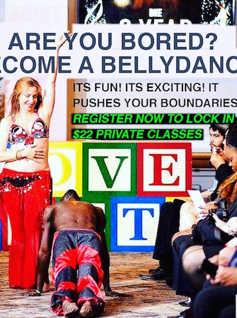 Shaemeen performing bellydance live — fun, expressive private bellydance classes for confidence, movement, and fitness.