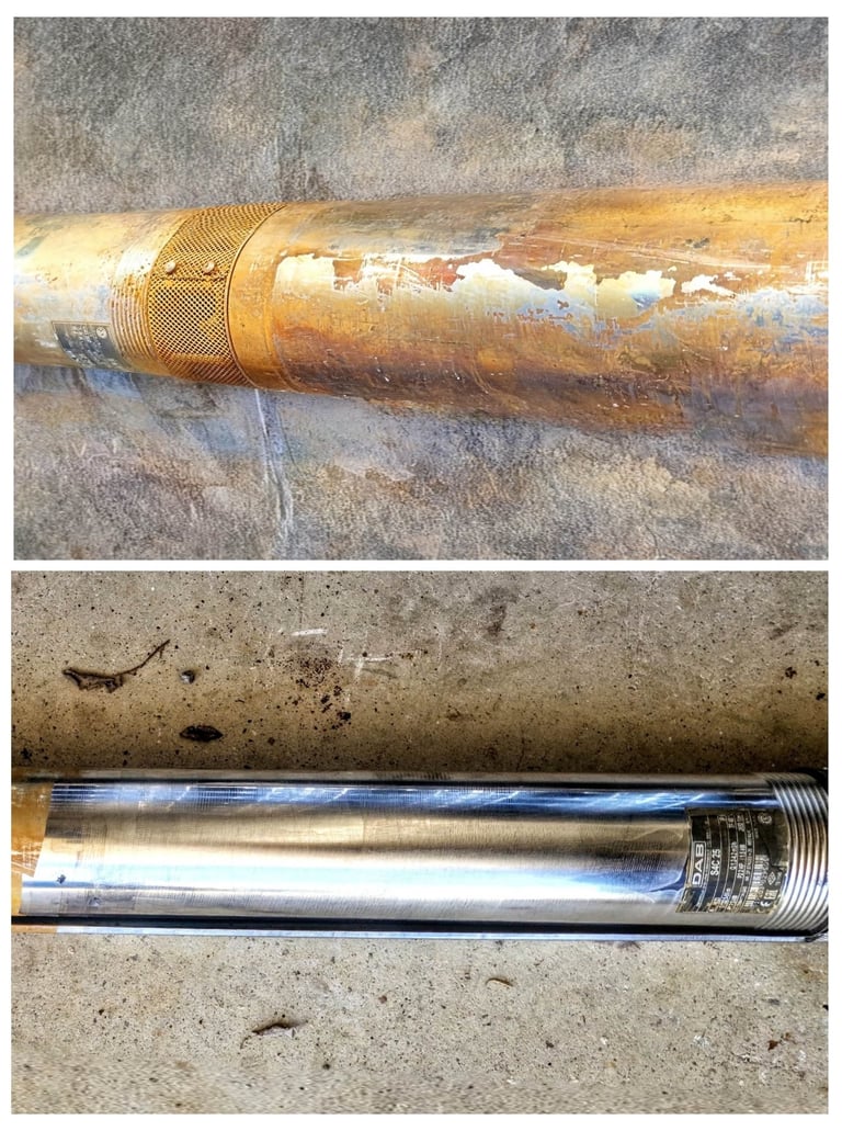 Se visualiza la eliminación instantánea de contaminantes (óxido, pintura, grasa) en acero inoxidable