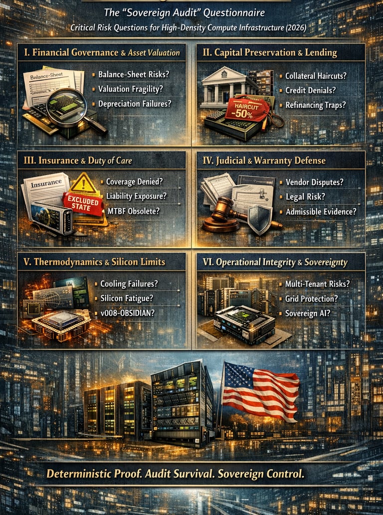  Industry Standard Compliance  The “Sovereign Audit” Questionnaire Critical Risk Questions