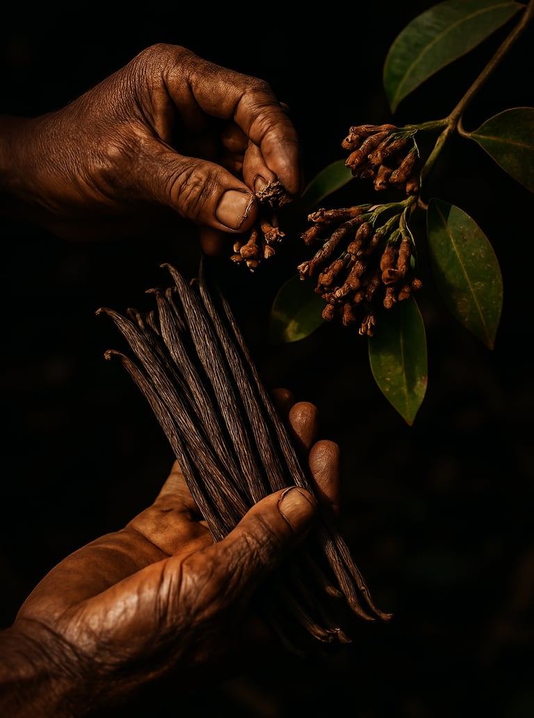 Clove and Vanilla pods