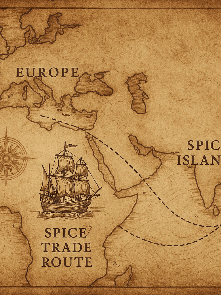 Old Map of International Spices Trade