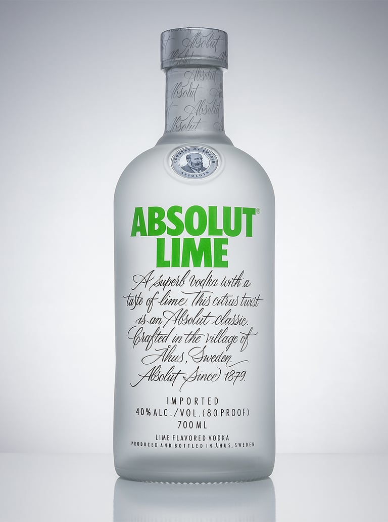 Bottle of Absolute Lime Vodka