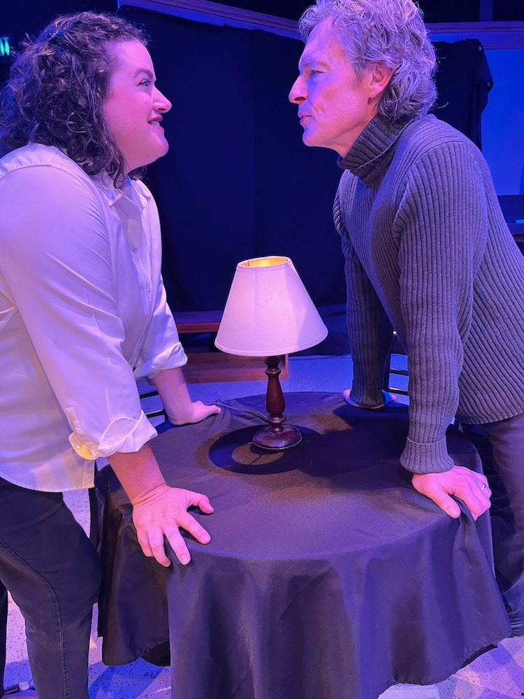 Image of Todd Long as Roland and Kerry Dimaggio as Marianne in Constellations at SLO REP