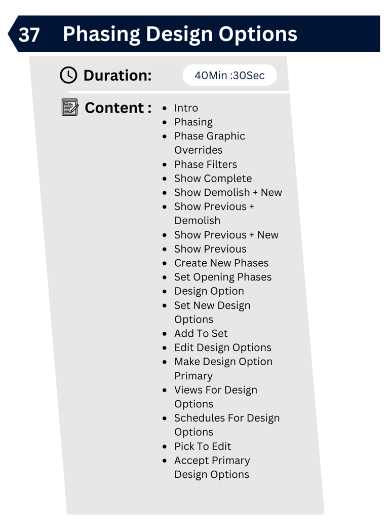 Revit Phasing Design Options 