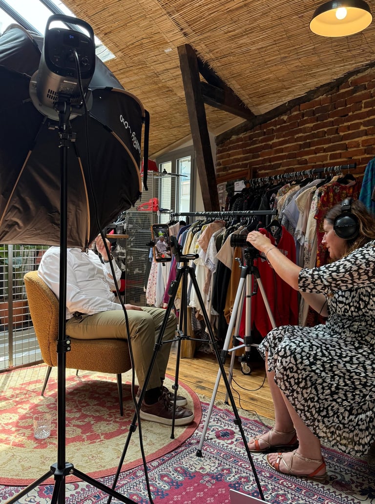 Tournage interview corporate sur site avec vidéaste pro