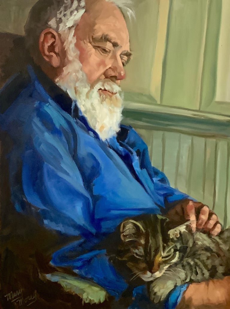 John and Strider - Painting by Mary Morey