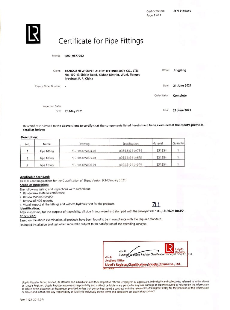 LR Lloyd's Register Factory Certification
