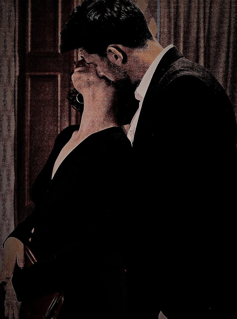 Passionate kiss between strangers