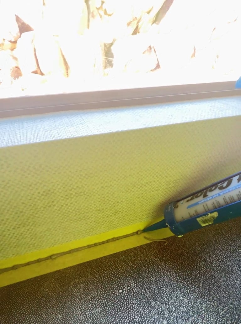 Custom color-matched caulking from wall to countertop using Sashco Exact Color in Phoenix AZ