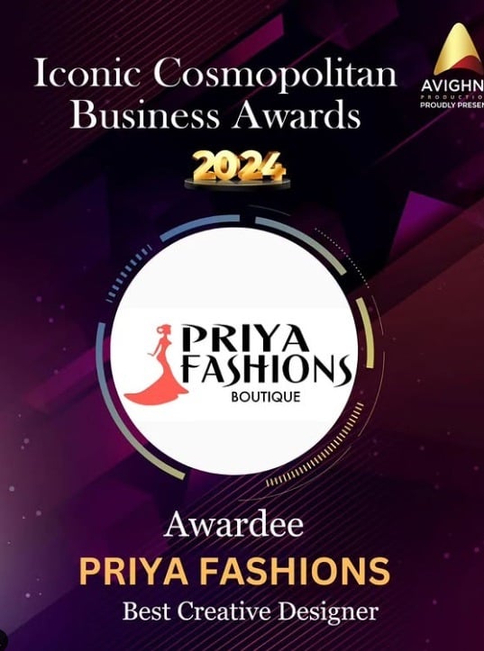 Priya fashions designer Priya Fernandes receiving Best creative designer award 2024