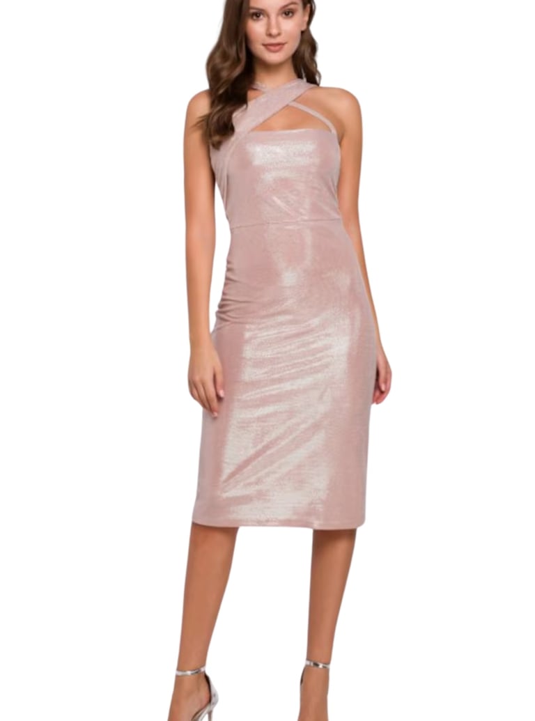 Rochie Makover – Bodycon Lunga, Roz Pudrat