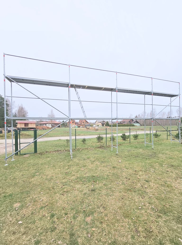 tērauda sastatnes stalazas 12x4.8m